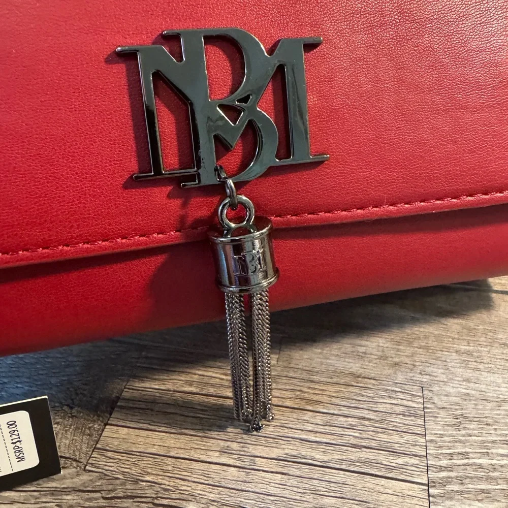 Badgley Mischka Red Crossbody Bag with Chain - Picture 2 of 10